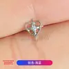 Pendientes de Aleación de Titanio F136 Corazón Cruzado Incrustado Circonita Hilo Interno Clavo para Hueso de la Oreja Clavo para Labio Joyería para Piercing de Titanio G23