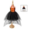 Vestido de Fiesta de Halloween Transfronterizo 2026 para Niñas, Disfraz de Bruja, Vestido Naranja de Calabaza Maligna, Vestido con Cola de Pastel