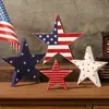 Amazon Explosions Decoração de Mesa Patriótica para o Dia da Independência Estrela de Cinco Pontas de Madeira com Luz LED 4 de Julho