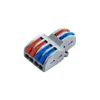 Terminal de fiação para luminária, conector de fio, terminal de conexão rápida universal para fios rígidos e macios, 2 entradas / 2 saídas, 3 entradas / 3 saídas