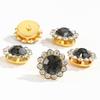 Hebilla de Estrás con Forma de Flor de Cristal Diamante Cosido a Mano Diamante Redondo Flor Placa Garra Diamante DIY Accesorios de Ropa Flor de Diamante Garra de Girasol de Doble Capa