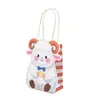 Bolsa de tela DIY de oveja de dibujos animados, bolsa pequeña para envolver regalos, bolsa de papel de oveja linda, 10 piezas/paquete