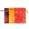 Atacado de fábrica bolsa pequena de tecido para armazenamento de joias bolsa de brocado estilo chinês vintage bordado bolso com cordão para joias