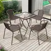 Mesas y Sillas de Exterior para Jardín, Patio, Balcón, Cafetería de Ratán para Ocio, Juego de Sillas de Café Impermeable y a Prueba de Sol