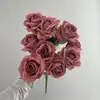 Flor Artificial de Rosa de Alta Calidad con 10 Cabezas Rosa Francesa Escena de Boda Diseño de Escenario Accesorios de Fotografía Ramo Artificial