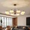 Lustre para Sala de Estar Estilo Francês Meados do Século Lâmpada de Luxo para Quarto Lâmpada de Vidro Retrô Japonesa para Hall Restaurante Lâmpadas Zhongshan