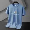Nueva Camiseta de Hombre Modelo del Fabricante Original, Camiseta Modal de Cuello Redondo, Manga Media, Corte Holgado, Manga Corta, Camiseta de Moda para Jóvenes