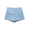 Atacado de Roupas Femininas Transfronteiriças Jaqueta Solta com Gola Alta de Bolinhas 5247713 Shorts Mini de Cintura Alta 2010713