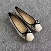 2026 Doudou Vovó Ballet Laço Novo Bico Quadrado Sapatilhas Vermelhas, Estilo Chanel Baixo Versátil Sapatos Femininos