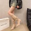 Botas Altas de Tacón Fino con Punta para Mujer, Zapatos Nuevos de Tacón Alto para Otoño e Invierno 2024, Botas Ajustadas, Botas Altas, Botas Largas para Mujeres Pequeñas