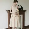 Vestido Largo Francés de Estilo Retro Socialité de Lujo Ligero con Ceñidor en la Cintura, Vestido Elegante de Gama Alta para Mujeres Menudas