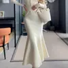 Saia de Cauda de Peixe da Moda com Design Francês para Mulheres Outono e Inverno 2025 Nova Saia Tricô de Cintura Alta Justa que Cobre o Quadril para Mulheres