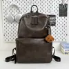 Mochila Escolar para Hombre, Mochila Estilo Coreano para Estudiante Universitario, Textura de PU, Mochila Casual de Gran Capacidad, Mochila Casual para Estudiante de Secundaria con Compartimento para Computadora