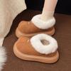 2026 Nuevo Estilo de Invierno Pantuflas de Algodón de Espalda Cerrada, Botas de Nieve con Forro Polar Adicional y Aislamiento Espeso, Zapatos Peludos Cálidos con Suelas Gruesas, Botas de Algodón Cortas a Media Pantorrilla