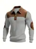 2026 Europeo y Americano Transfronterizo Amazon Nuevo Color Bloqueado Rayas Hombres Pana Casual Manga Larga Camisa Polo
