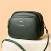 Bolso pequeño nuevo de cuero suave de moda para mujer, bolso versátil casual y moderno para hombro y cruzado, bolso multicapa para teléfono, bolso redondo pequeño