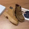 Botas Retro Martin para Mujer Botas de Suela Gruesa Estilo Británico 2026 Moda Otoño/Invierno Versátiles Retro Botas Amarillas Grandes