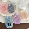 Pinza de Pato Ovalada Rayada de Arena Movediza Iridiscente Textura de Acetato Transparente Brillo Pinza para el Cabello para Mujeres Simple Suave Versátil Peinado