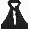 Comércio Exterior Atacadista Transfronteiriço 2026 Novo Verão Europeu e Americano Estilo Moda Sexy Costas Nuas Decote Halter Mini Vestido