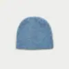 Gorro de Punto Cepillado de Color Sólido Mezclado con Lana de Alpaca Hecho a Mano para Mujer Otoño Invierno Gorro Corto de Lana a Juego