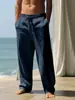 Transfronterizo 2024TEMU pantalones de verano para hombre de algodón y lino transpirables AliExpress holgados casuales deportivos para hombre
