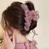 Pinza para el Cabello Floral de Perlas Suave para Mujer, Pinza Tiburón de Alta Gama Estilo Nuevo 2026 para Peinado Recogido en la Parte Posterior de la Cabeza