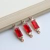 [Venta al por mayor pequeña] Colgante largo de vidrio colgante color chapado con retención de color material con borde de circonita diy accesorios para pendientes horquilla