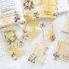 Adesivos de Papel PET série flores de fumaça e chuva material para colagem de diário de mão decoração adesivos 10 6