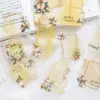 Adesivos de Papel Traço Pet, Série Floração Chuvosa, Material DIY para Scrapbook de Colagem, Adesivos Decorativos, 10 Folhas, 6 Designs