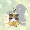 Lindo y peculiar llavero de acrílico con el meme del gatito "Miao Cui Jiao", un accesorio divertido para mochilas, un colgante abstracto para bolsas de estudiantes y un pequeño regalo