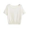 Camiseta Trendy de Celebridad de Internet Sexy con Hombros Descubiertos y Manga Corta, Dulce Chica Picante, Corte Ajustado, Versátil Top Casual