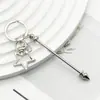 Chaveiro de metal DIY, pingente de chaveiro fofo com contas criativas, acessório de mochila educativo de estrela e coração atacado