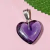 Venta caliente transfronteriza amor 20mm colgante piedra de cristal natural forma de corazón corazón de melocotón collar accesorios de joyería hechos a mano diy