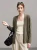 Cárdigan casual verde estilo coreano con protección solar para mujer, chal fino de punto para principios de otoño 10727