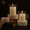 Pangya DIY Molde de Pegamento de Cristal al por Mayor Molde de Adorno de Vela Rayado Redondo Base de Vela Transfronteriza