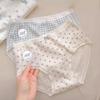 Verano Nuevo Ropa Interior de Algodón Puro para Mujer Algodón Antibacteriano Dulce Lazo Calzones Seamless de Cintura Media para Niña