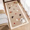 Tapete fofo de desenho animado para sala de estar, feito de falso cashmere, antiderrapante, amigável à pele, tapete de cabeceira de quarto, tapete para sofá e mesa de centro, fácil de manter