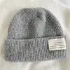Gorro de Punto Estilo Coreano para Otoño e Invierno, Combinación Perfecta, Nuevo para Mujer, Engrosado, Cortavientos, Protección para las Orejas, Gorro de Montón Cálido de Lana, Gorro para el Frío
