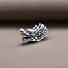 Yiluya S999 Plata Pura Agujero de Grifo Separado Cuentas Estilo Nacional Plata Dura 3D Pulsera Zodiaco Dragón Accesorios Material de Cuerda Trenzada DIY