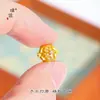 Accesorios DIY Puzuojiu Dorados con Arena que No se Desvanecen, con Diamantes, Mantra de Seis Caracteres, Cuentas de Barril de Flor, Pulsera de Aro Corredizo, Cuentas Espaciadoras para Collar