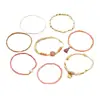 Pulsera de Cuerda Trenzada Ajustable con Cuentas de Arroz y Colgante Multielemento Estilo Juvenil Tejido a Mano Nuevo Bohemio Transfronterizo Temu