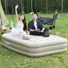 Cama Inflable de Exterior para Uso Individual o Doble, Colchón de Aire Plegable con Bomba Incorporada, Colchón Inflable Portátil