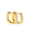 Anel de pigmento dourado estilo frio, fivela de orelha de titânio brilhante, joia, novo item da moda transfronteiriça, brinco de aço inoxidável com diamante de lama