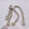 Mini Boneca de Crochê Cachecol Pequeno Arco-Íris Estilo Chanel Cachecol Versátil Boneca com Acessórios de Cabeça para Boneca
