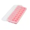 Molde Creativo Grande para Cubitos de Hielo con Tapa, Caja para Hacer Hielo, Caja de Suplementos Alimenticios, Película de 24 Compartimentos, Charola de Hielo de Silicona Transfronteriza
