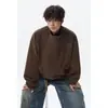 Jaqueta de Couro Patchwork Americana Nova Outono 2026 Tamanho Plus Masculina Solta Casual Gola Alta Zíper Camisa