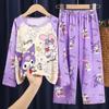 Pijamas para niñas de primavera y otoño de 2025, de manga larga, finos, con dibujos animados, para niñas pequeñas, con aire acondicionado, para el hogar, verano, sudeste asiático.