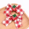 Pinza para el Cabello con Lazo a Cuadros de Fresa Roja, Pinza para Flequillo Lateral, Lindo Clip de Pato, Elegante Pinza Pequeña a Cuadros