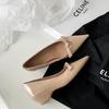 En stock Versión de Piel de Oveja ~ Elegante Zapato Mary Jane Elevado con Lazo Puntiagudo para Mujer, Boca Baja Slip-on, Zapatos Franceses