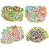 Adesivos de Paisagem de Fazenda Feliz Desenho Animado Versão Extra Grande Divertidos e Fofos 3D Empilháveis Adesivos para Manual DIY